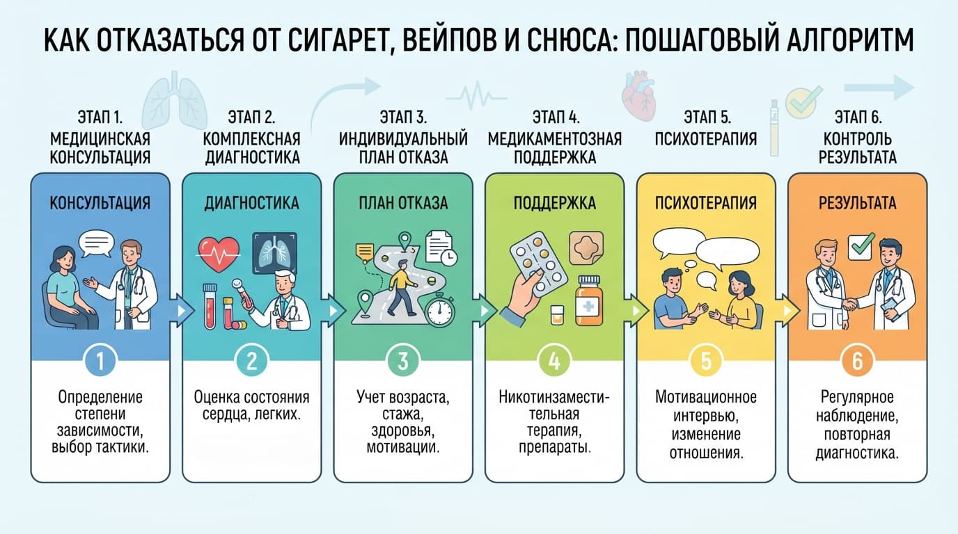 Инфографика: Как отказаться от сигарет вейпов и снюса